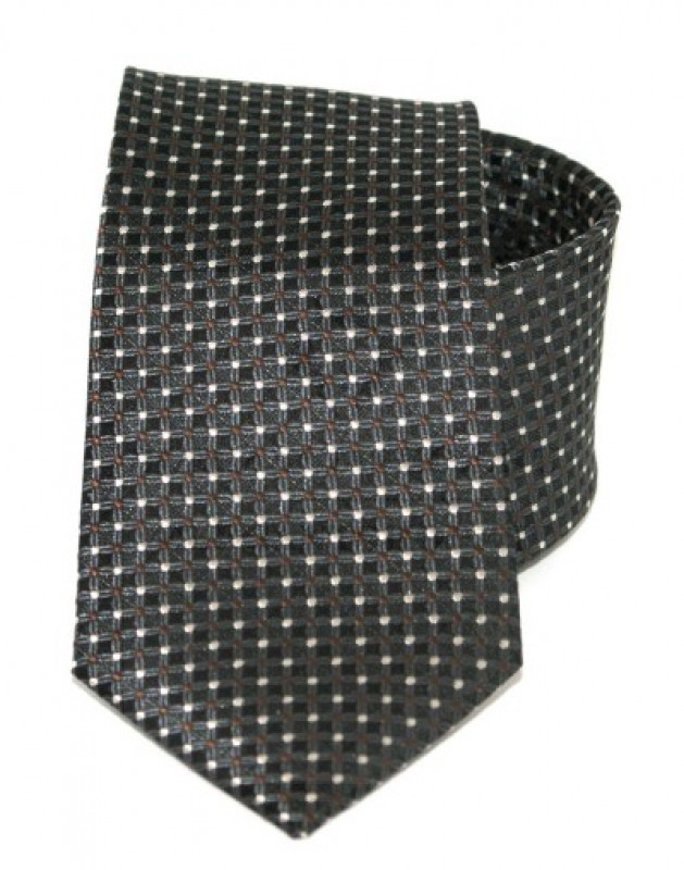 Exkluzív selyem nyakkendő - Fekete mintás Aprómintás nyakkendő