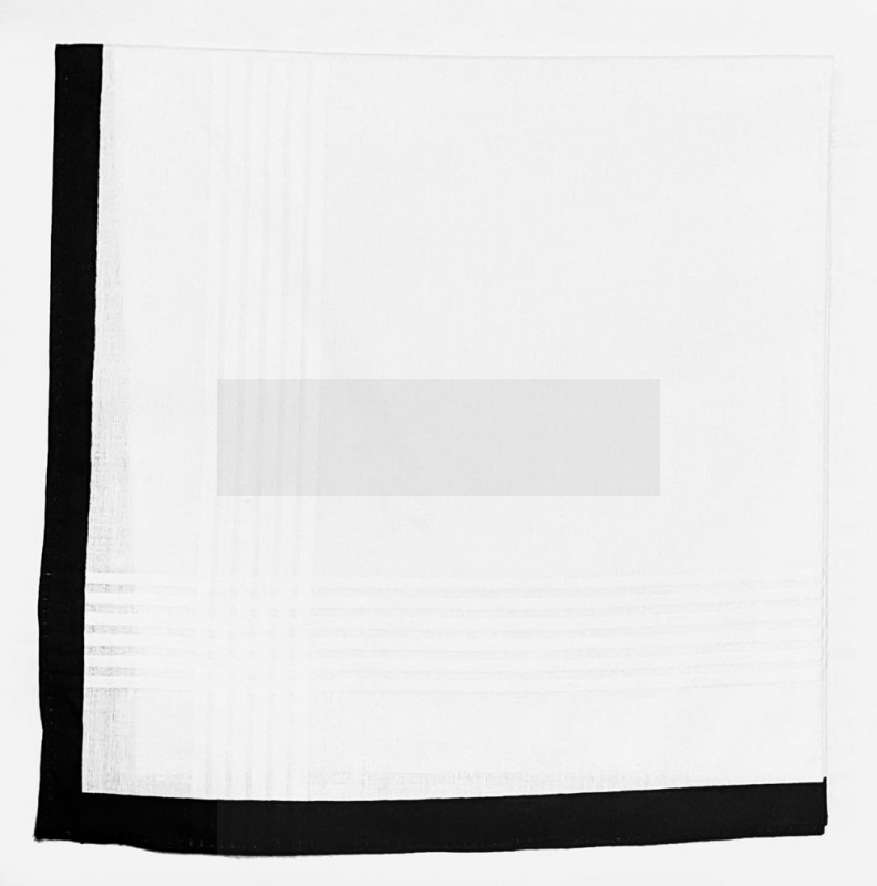 Gyászzsebkendő - Fekete-fehér Pamut zsebkendő