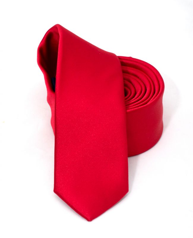               Goldenland slim nyakkendő - Piros szatén