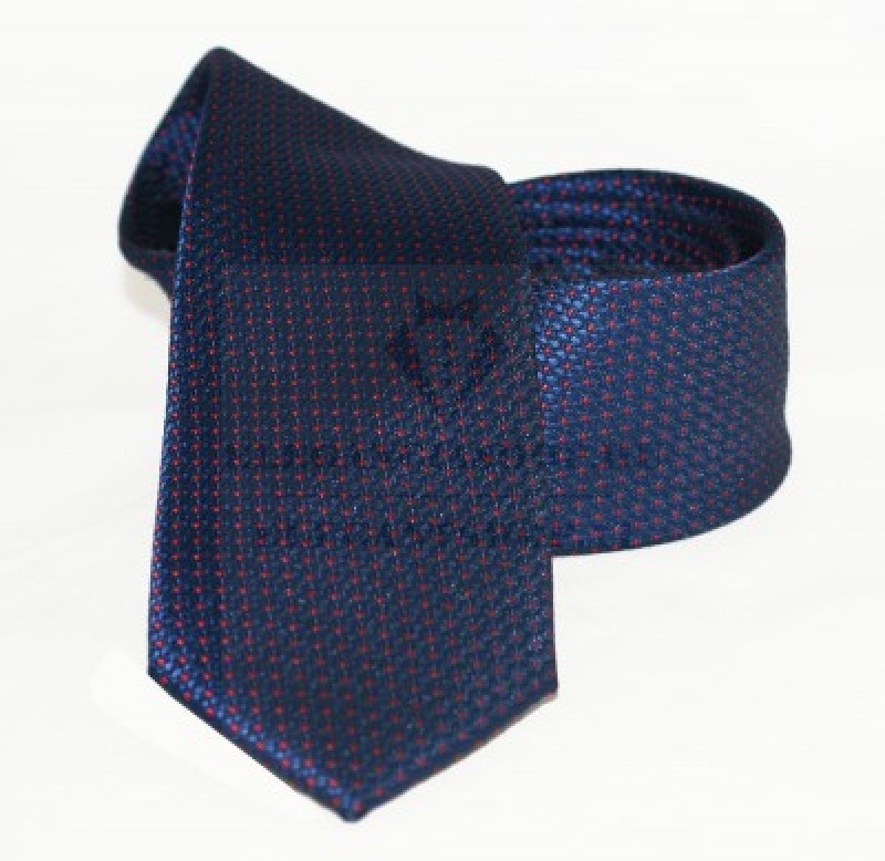 Goldenland slim nyakkendő - Kék-piros pöttyös Aprómintás nyakkendő