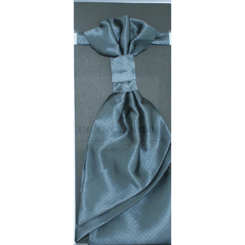 Francia nyakkendő,díszzsebkendővel - Grafit mintás