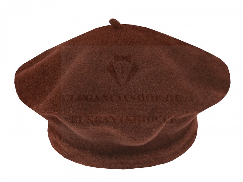 Női gyapjú barett sapka - Barna Női gyapjú barett sapka - Barna