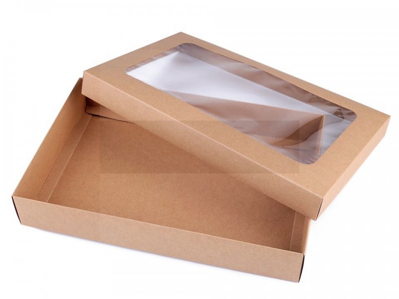 Papír doboz natural átlátszó - 4 db/csomag