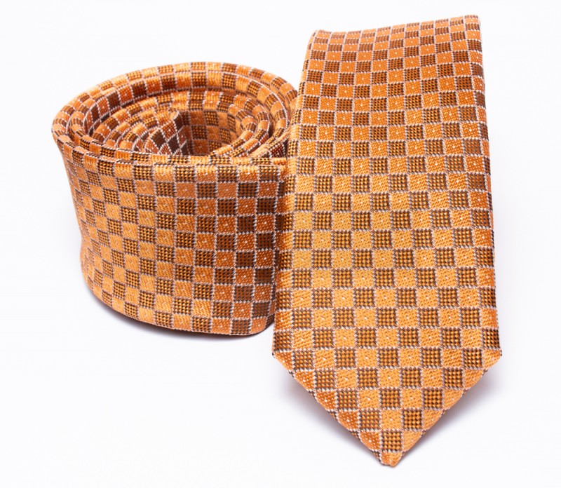    Prémium slim nyakkendő - Arany kockás