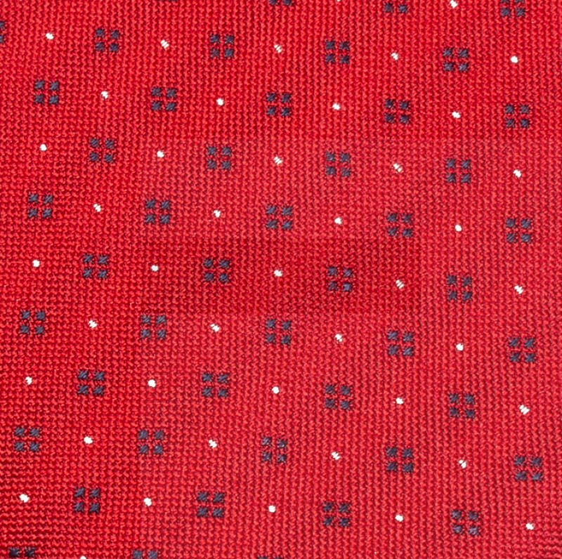   Prémium selyem nyakkendő - Piros aprómintás