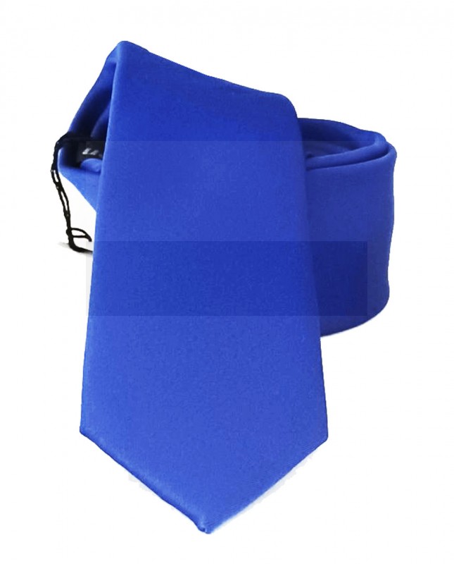               NN szatén slim nyakkendő - Királykék Egyszínű nyakkendő