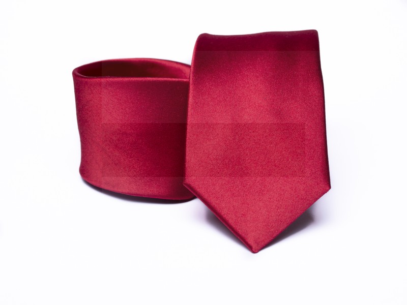 Prémium szatén selyem nyakkendő - Meggypiros Selyem nyakkendők