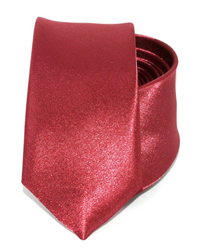 Szatén slim nyakkendő - Bordó Egyszínű nyakkendő