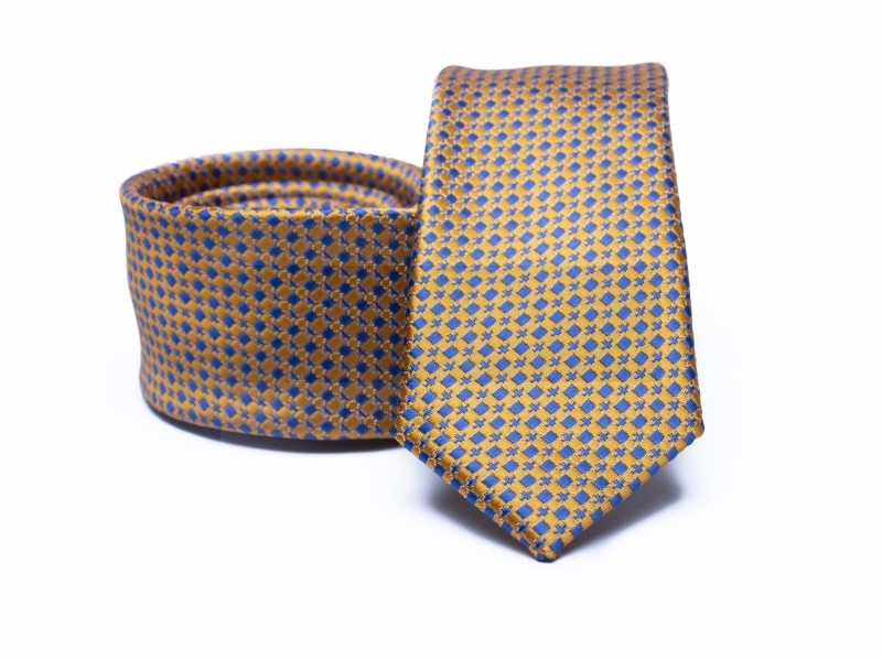    Prémium slim nyakkendő - Barna mintás Aprómintás nyakkendő