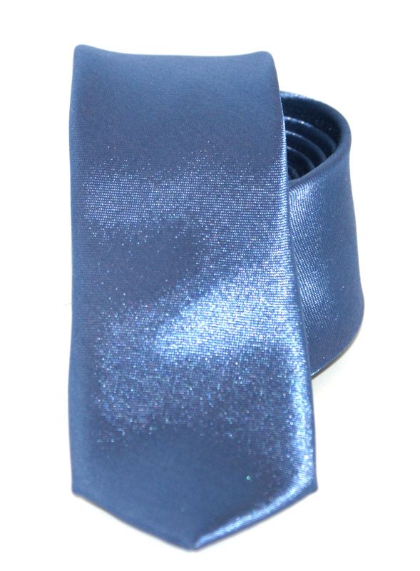 Szatén slim nyakkendő - Kék