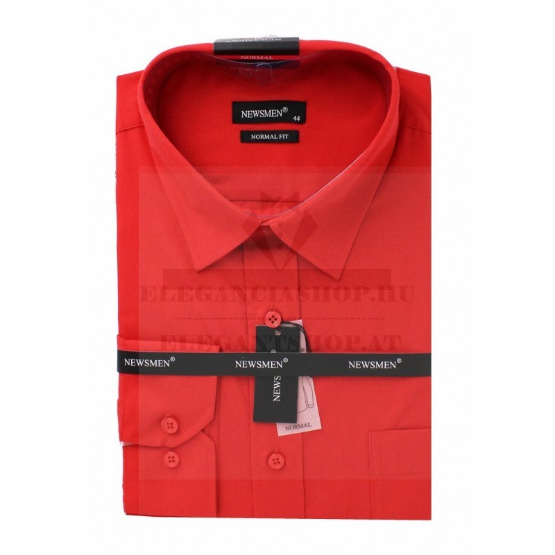 Newsmen h.u normál ing - Piros Egyszínű ing Newsmen h.u normál ing - Piros Egyszínű ing