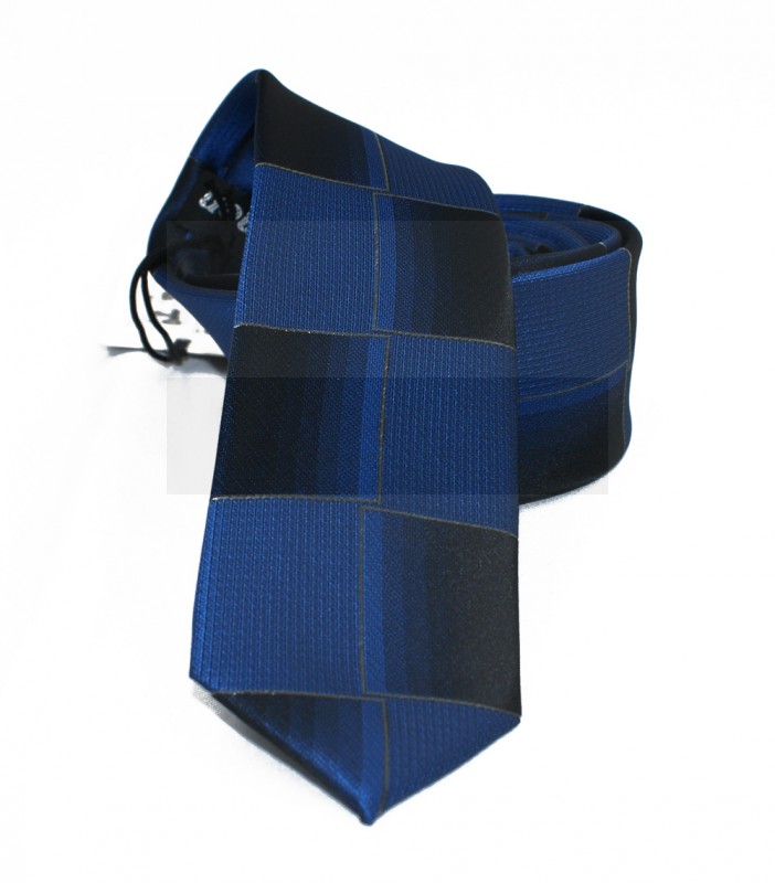                  NM slim nyakkendő - Kék-fekete kockás Kockás nyakkendők