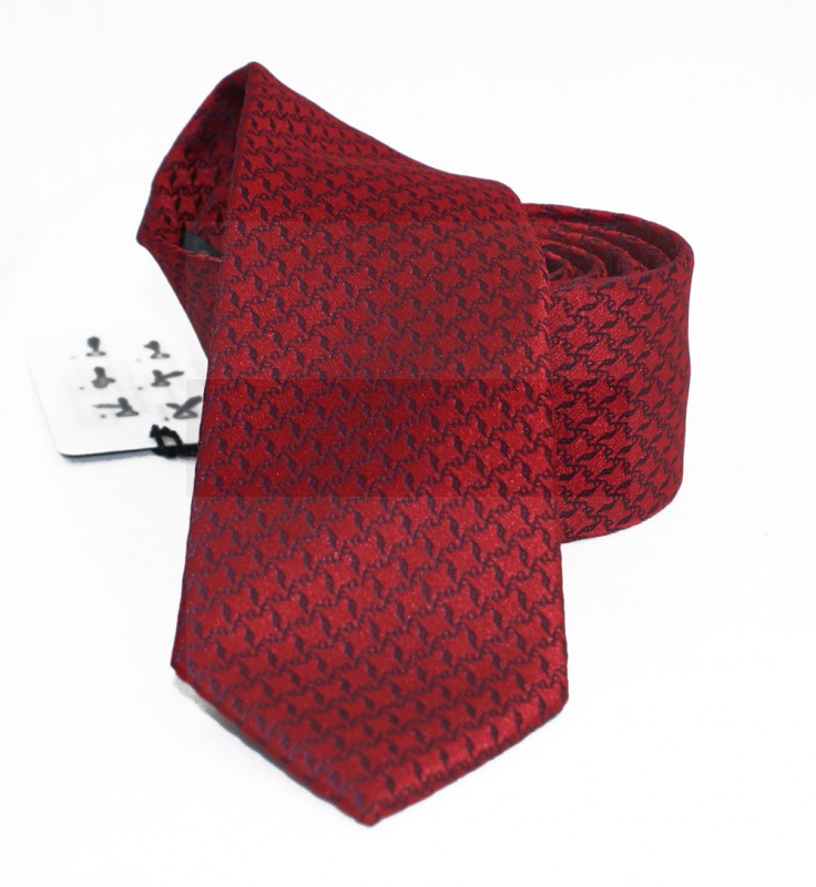                  NM slim nyakkendő - Meggybordó mintás Aprómintás nyakkendő