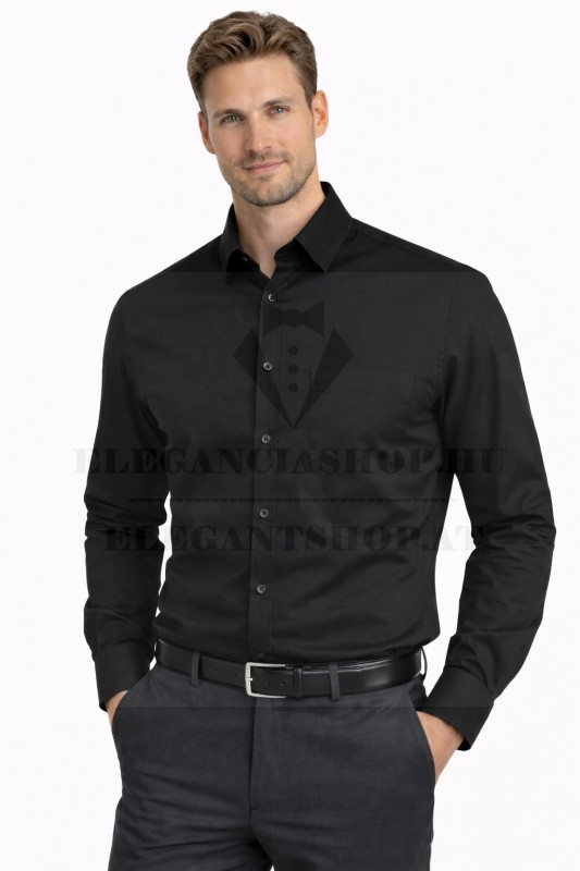 Newsmen elasztikus h.u slim ing - Fekete Egyszínű ing Newsmen elasztikus h.u slim ing - Fekete Egyszínű ing