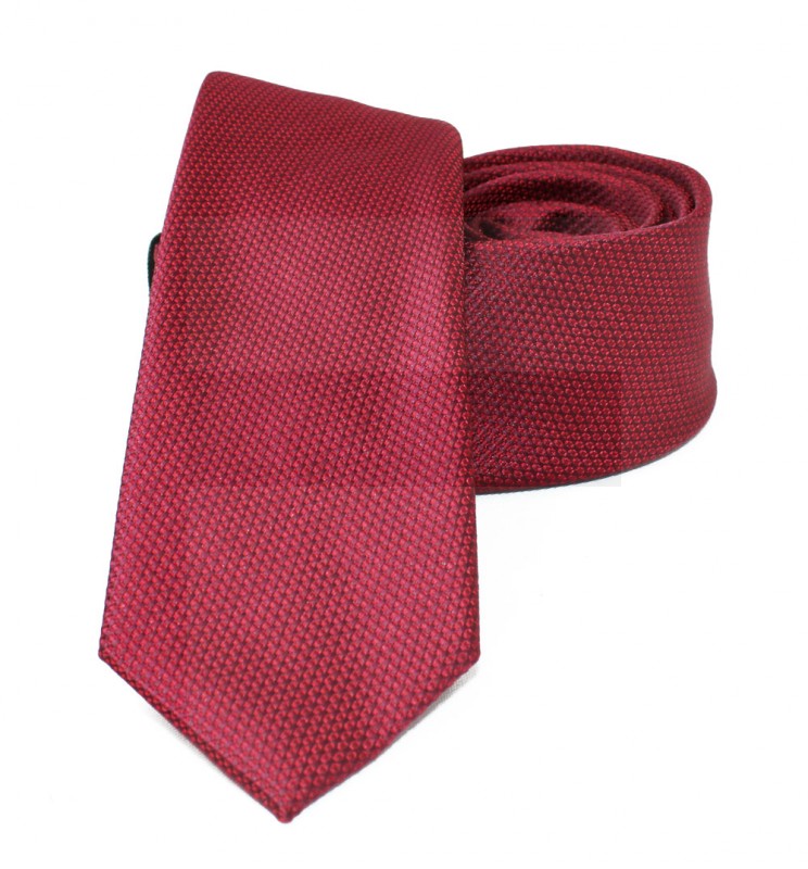      NM slim szövött nyakkendő - Meggypiros Egyszínű nyakkendő