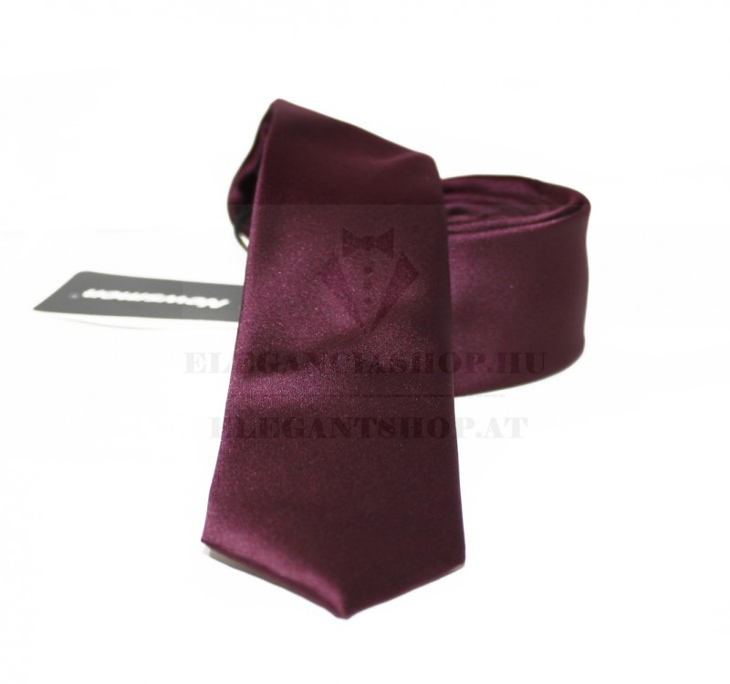                  NM slim szatén nyakkendő - Burgundi Egyszínű nyakkendő