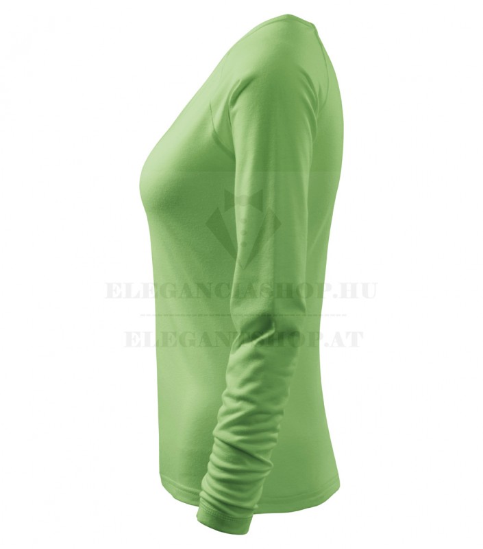 Női hosszúujjú elasztikus póló - Almazöld
