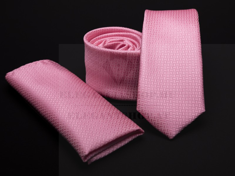    Prémium slim nyakkendő szett - Rózsaszín