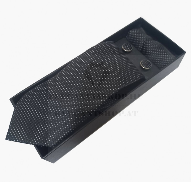   NM nyakkendő szett - Fekete aprómintás