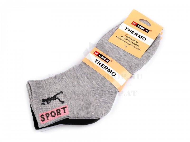      Női pamut sport zokni thermo - 3 pár/csomag Női zokni, harisnya, pizsama