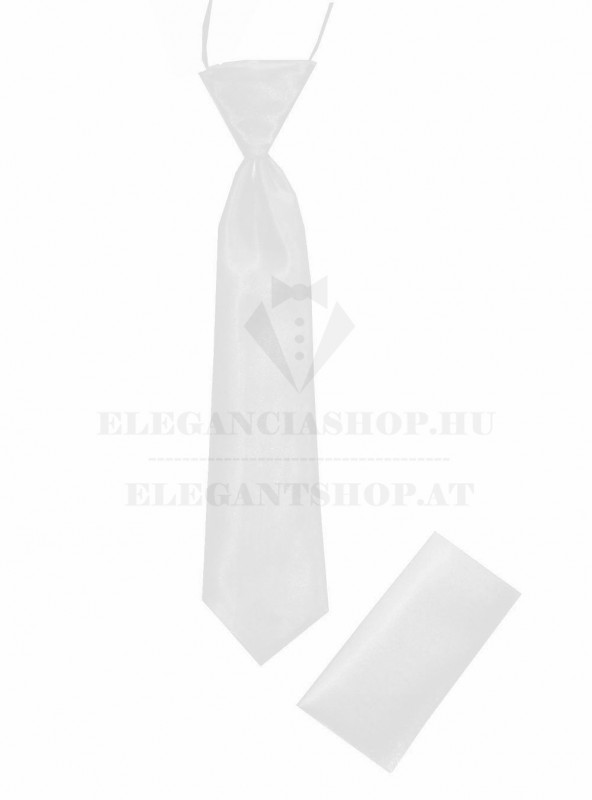   Gumis szatén gyereknyakkendő szett - Fehér Gyerek nyakkendők