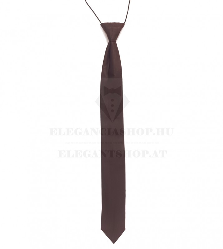 Pamut gumis nyakkendő - Sötétbarna