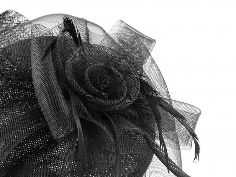 Kalap virág tollal és francia fátyollal Női kalap, sapka