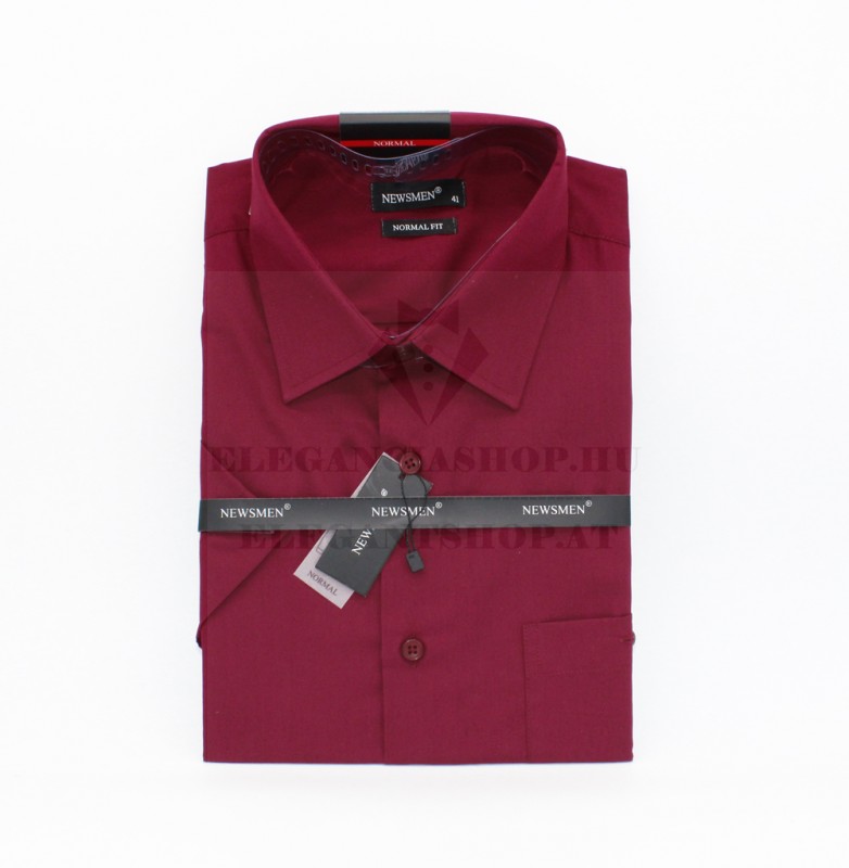                Newsmen r.u normál fit ing - Bordó Egyszínű ing