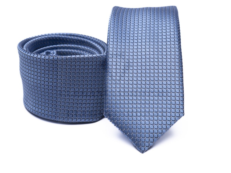 Prémium slim nyakkendő - Kék kockás Kockás nyakkendők