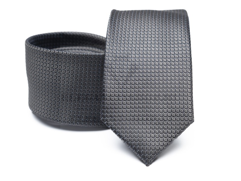        Prémium selyem nyakkendő - Szürke aprómintás