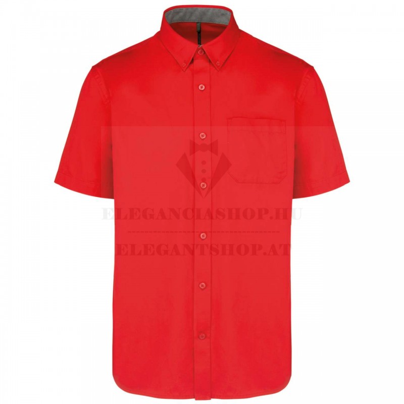 Comfort fitt r.u férfi ing -  Piros Egyszínű ing