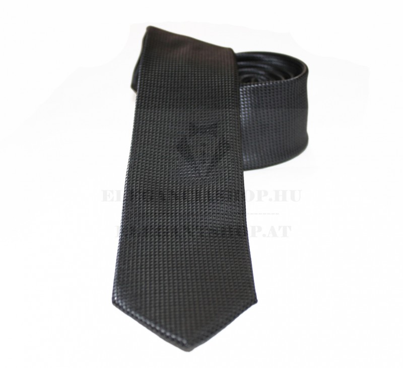               Goldenland slim nyakkendő - Fekete aprópottyös