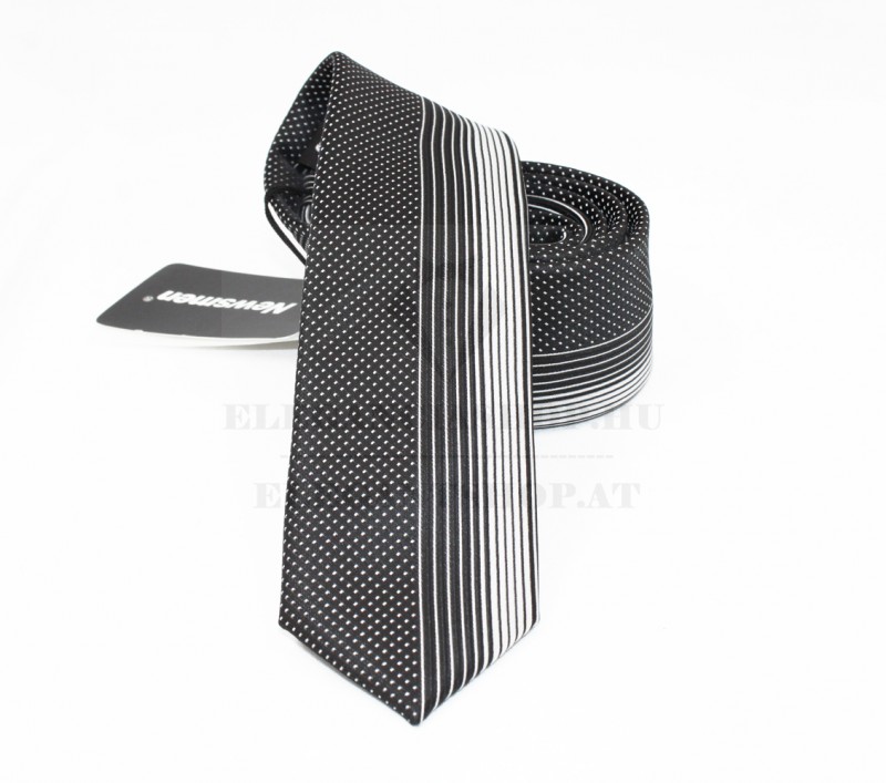                    NM slim szövött nyakkendő - Fekete csíkos