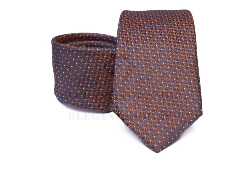        Prémium selyem nyakkendő - Rozsdabarna pöttyös Aprómintás nyakkendő
