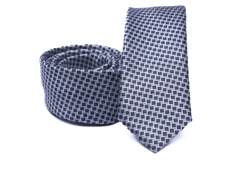    Prémium slim nyakkendő - Kék kockás