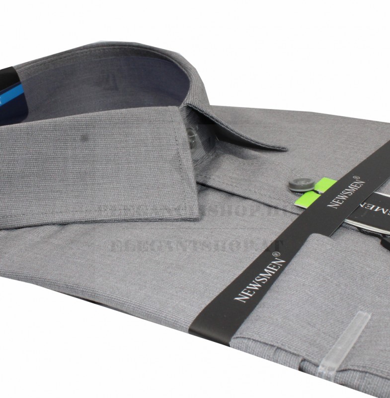      Newsmen bambusz elasztikus h.u slim ing - Szürke Egyszínű ing
