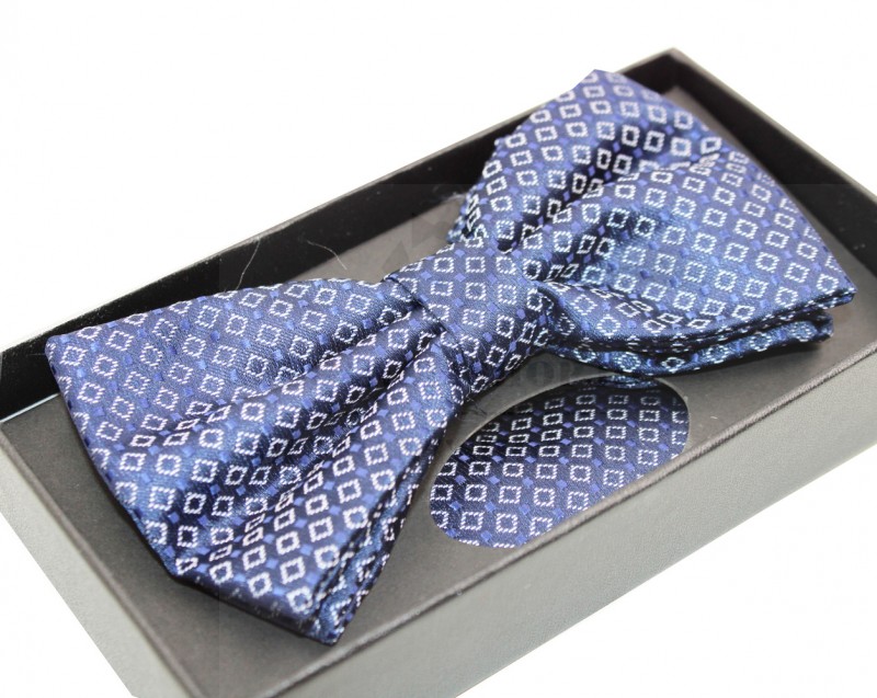      NM Díszdobozos mintás csokornyakkendő szett - Sötétkék mintás