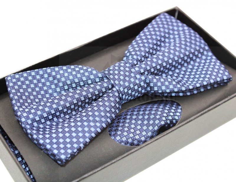      NM Díszdobozos mintás csokornyakkendő szett - Kék pöttyös