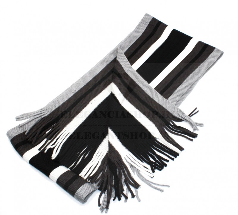 Newsmen unisex kötött sál - Fekete-szürke csíkos Newsmen unisex kötött sál - Fekete-szürke csíkos