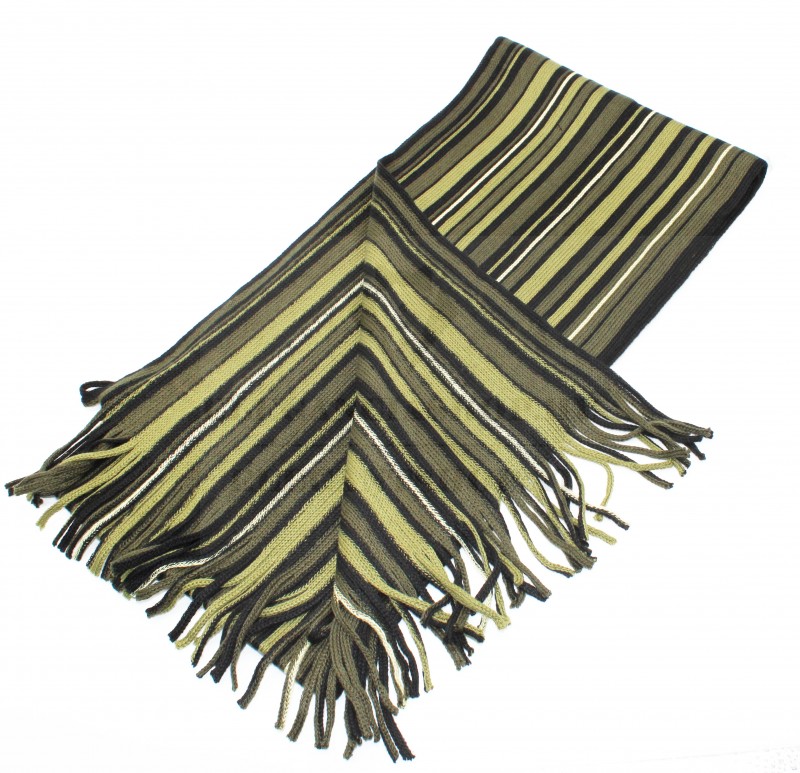 Newsmen unisex kötött sál - Fekete-zöld csíkos Newsmen unisex kötött sál - Fekete-zöld csíkos