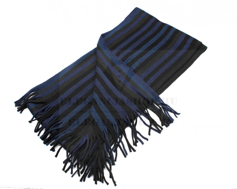                            Newsmen unisex kötött sál - Fekete-kék csíkos Férfi kesztyű, sál