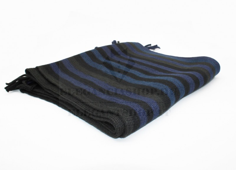                            Newsmen unisex kötött sál - Fekete-kék csíkos Férfi kesztyű, sál