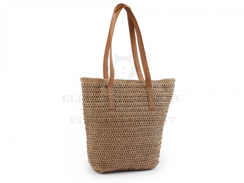                                     Horgolt raffia táska cipzár zárral Női táska, pénztárca, öv