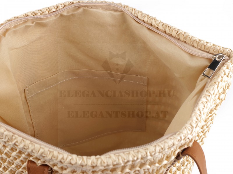                                     Horgolt raffia táska cipzár zárral Női táska, pénztárca, öv