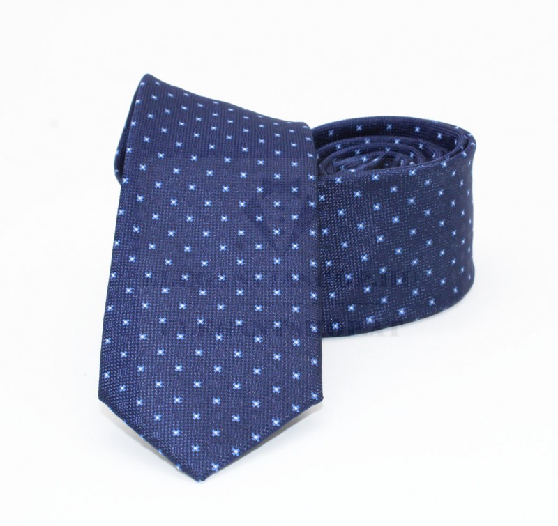               Goldenland slim nyakkendő - Kék aprómintás Aprómintás nyakkendő