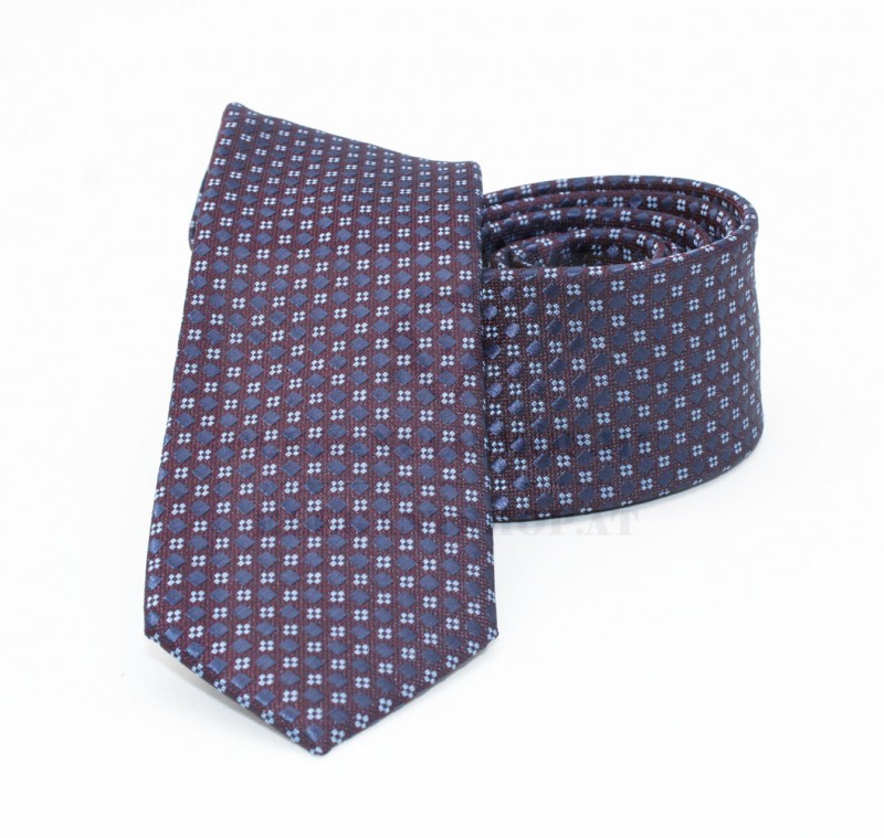               Goldenland slim nyakkendő - Kék-lila aprómintás Aprómintás nyakkendő