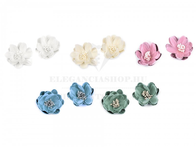 Textil virág 5 cm - 2 db/csomag Ékszer, hajdísz Textil virág 5 cm - 2 db/csomag Ékszer, hajdísz
