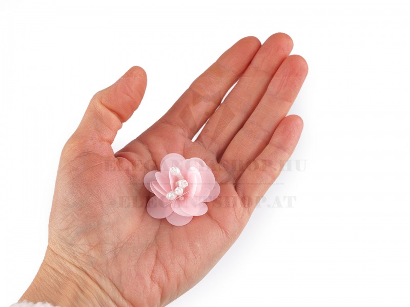 Flitteres virág gyöngyökkel - 10 db/csomag Flitteres virág gyöngyökkel - 10 db/csomag