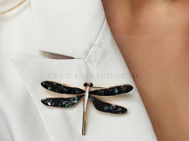 Bross szitakötő kövekkel kitűző Kitűzők, Brossok