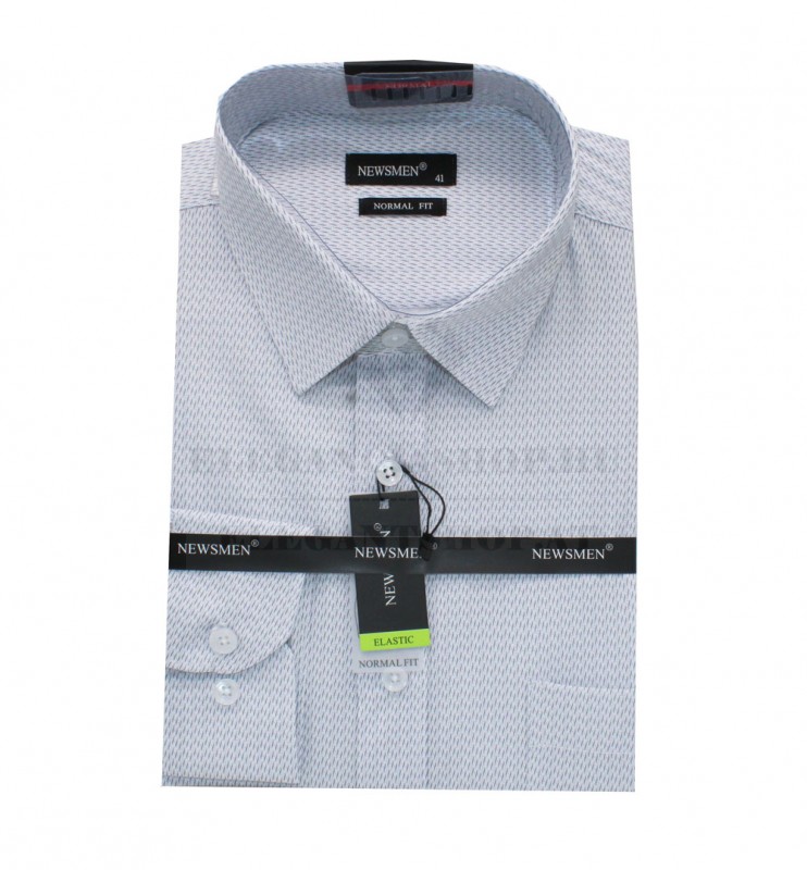                              NM h.u normál fit elasztikus ing - Halványkék mintás Hosszúujjú ing